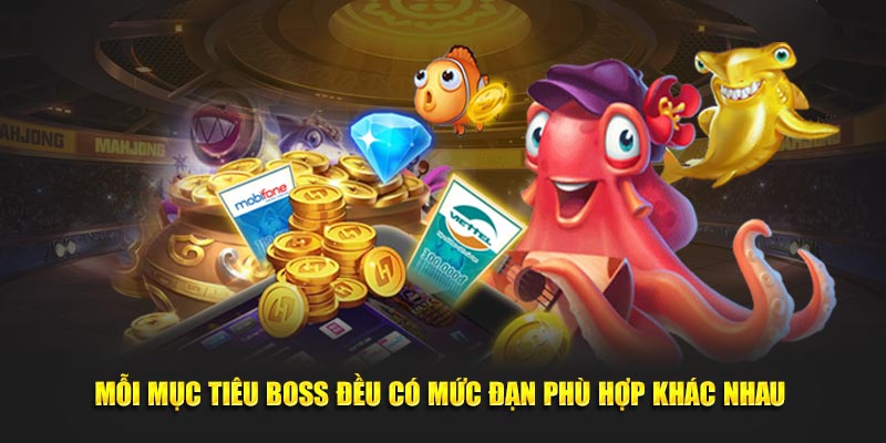 Mỗi mục tiêu boss đều có mức đạn phù hợp khác nhau 